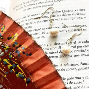 Simple freshwater pearls Mallorca style dangle silver earrings/gypsy/gifts